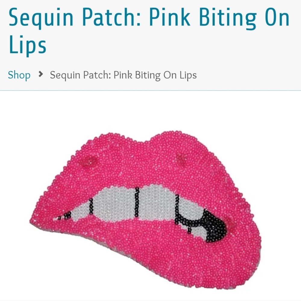 MHY Trading Sequin Patch: Pink Biting On Lips